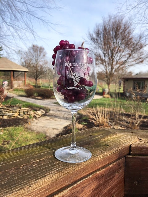Etched Wine Glass 12oz